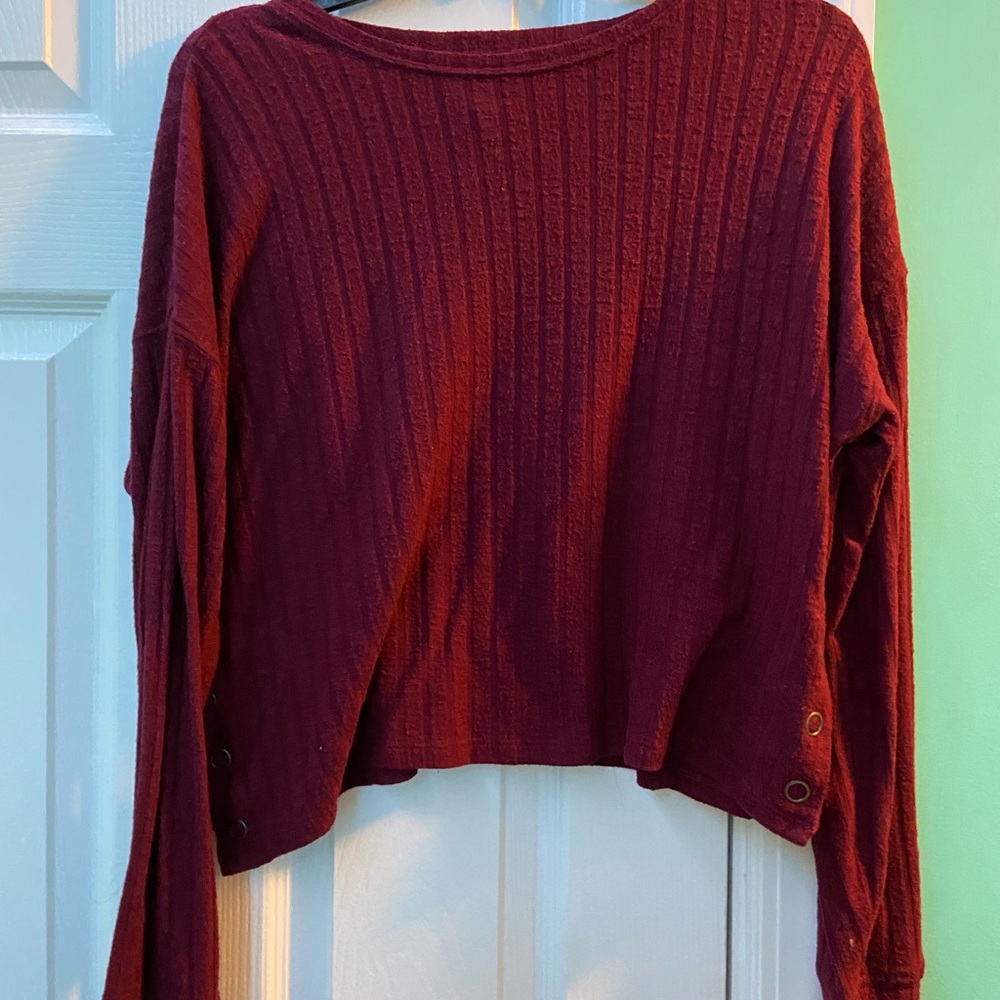 Arizona Burgundy Cropped Sweater